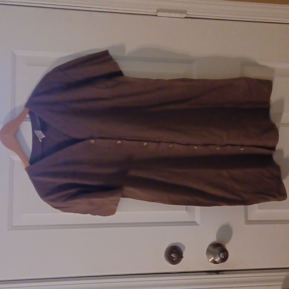 Newport News womens dress 100% cotton dark beige/tan color size medium